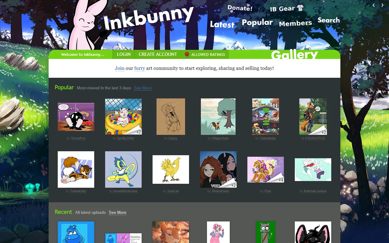 Screenshot: Inkbunny Screenshot of Inkbunny